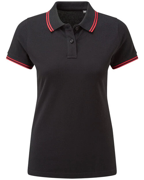 Asquith And Fox Ladies Classic Fit Tipped Polo Shirt - Image 3
