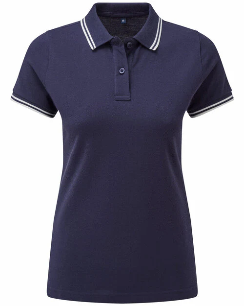 Asquith And Fox Ladies Classic Fit Tipped Polo Shirt - Image 5