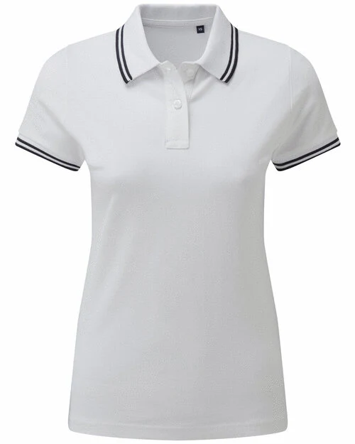 Asquith And Fox Ladies Classic Fit Tipped Polo Shirt - Image 6