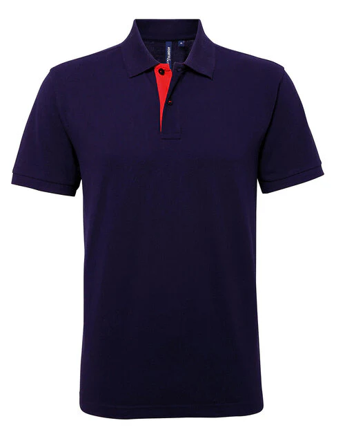 Asquith And Fox Mens Classic Fit Contrast Polo Shirt - Image 2