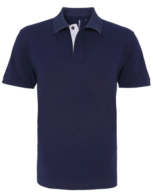 Asquith And Fox Mens Classic Fit Contrast Polo Shirt - Image 4