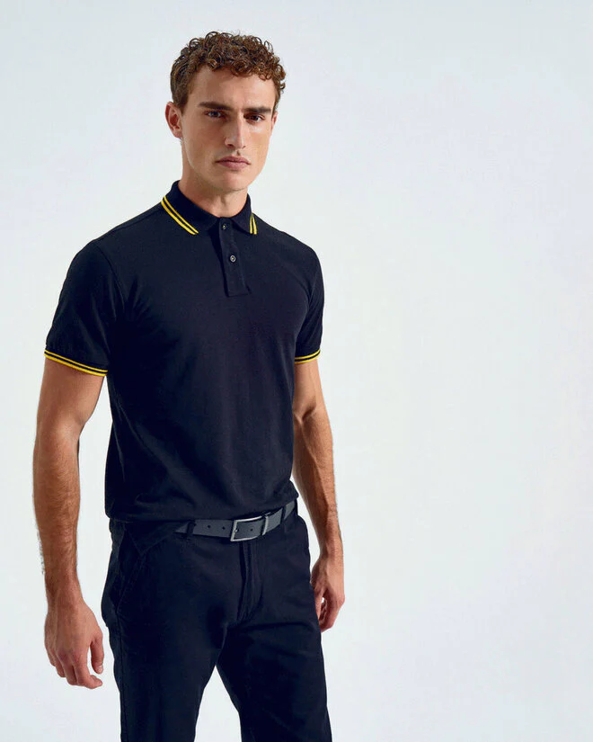 Asquith And Fox Mens Classic Fit Tipped Polo - Image 2
