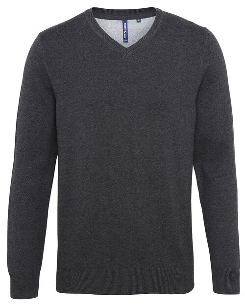 Asquith And Fox Mens Cotton Blend V-Neck Sweater - Image 3