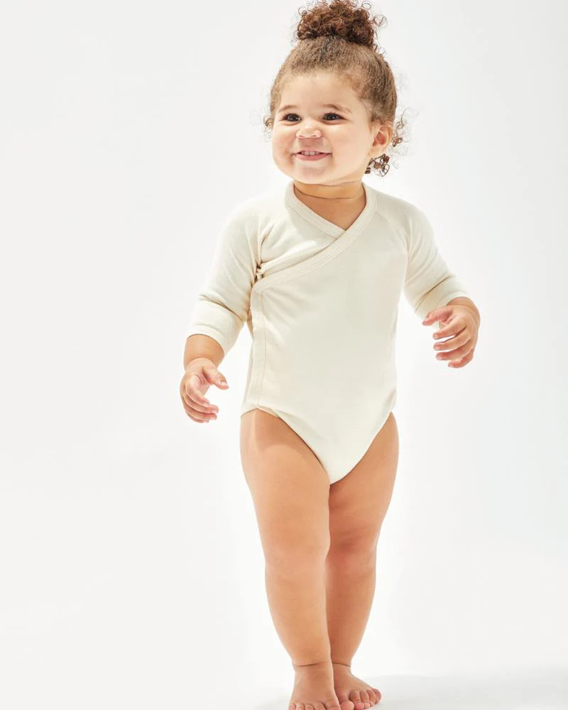 Babybugz Baby Long Sleeve Kimono Bodysuit - BZ60B