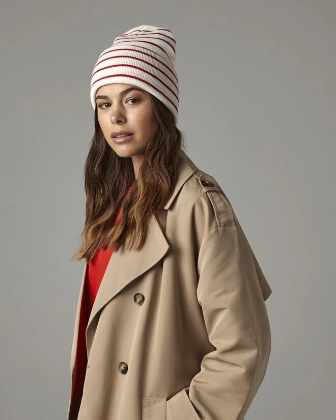 Beechfield Deep Cuffed Striped Beanie