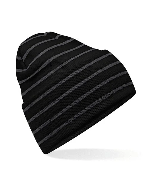 Beechfield Deep Cuffed Striped Beanie - Image 2