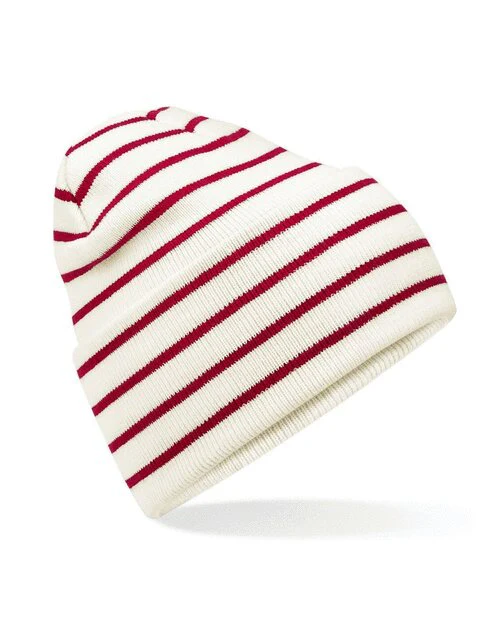 Beechfield Deep Cuffed Striped Beanie - Image 3