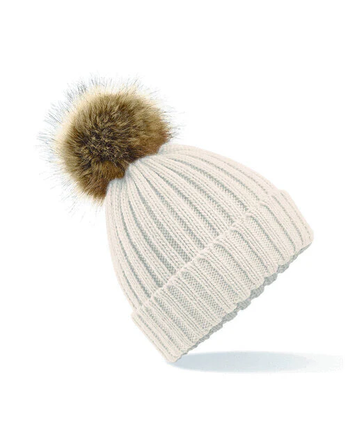 Beechfield Faux Fur Pom Pom Chunky Beanie - Image 7