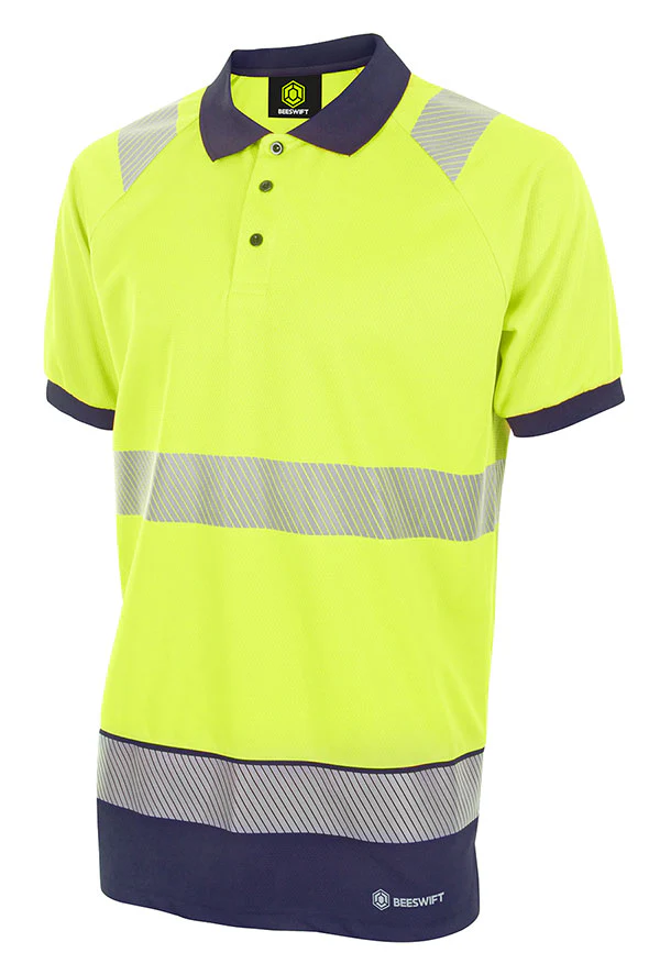 Deltic Beeswift Hi-Vis Two Tone Short Sleeve Polo Shirt - Image 2