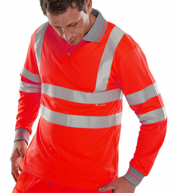 Beeswift Long Sleeve Hi-Vis Polo Shirt - Image 2