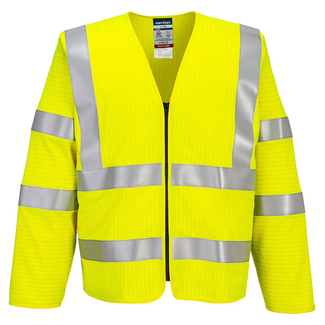 Portwest Bizflame Hi-Vis FR Long Sleeve Zip Vest - Image 3