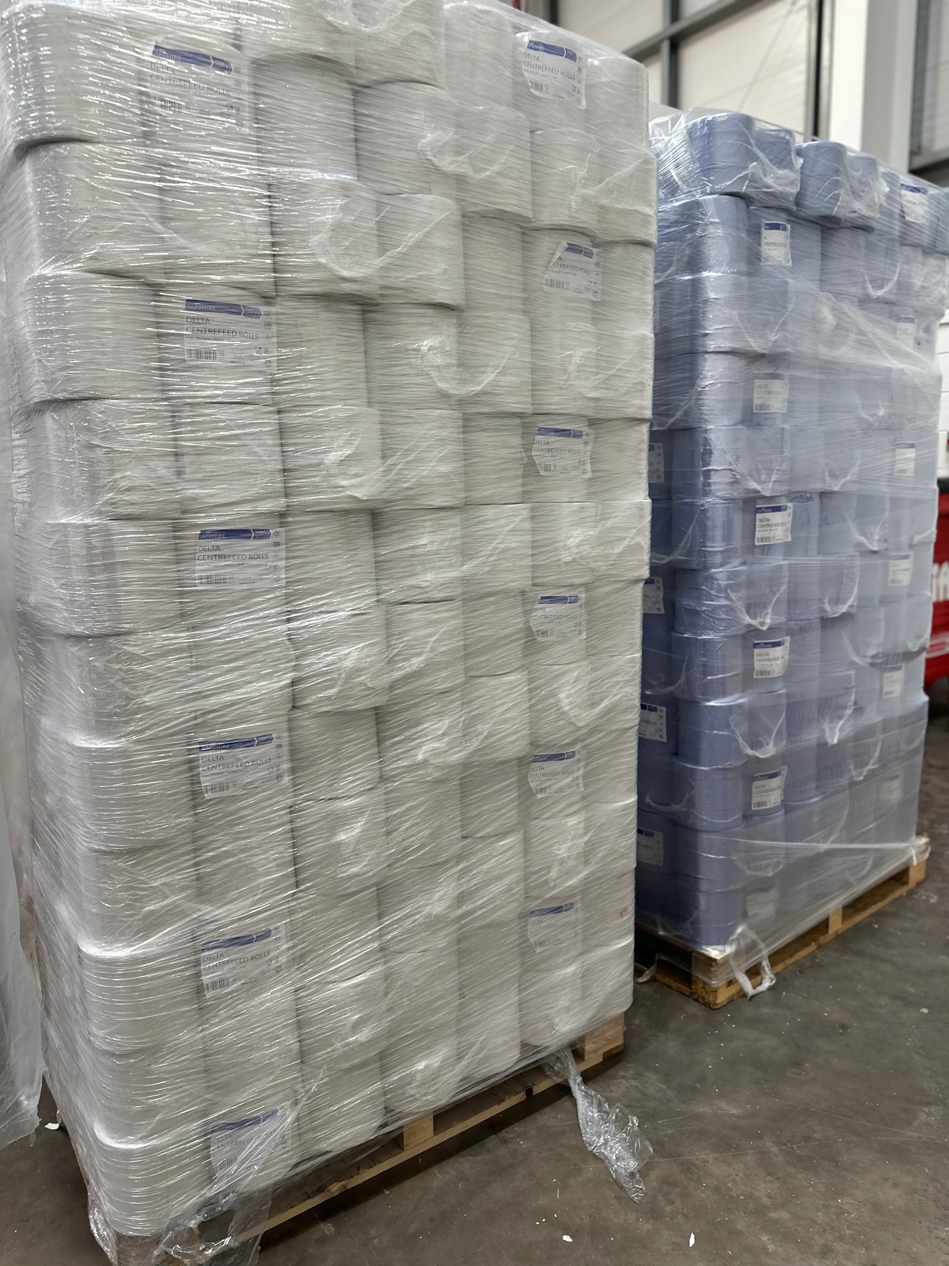 Blue 2 Ply Flat Sheet Centrefeed Roll (Pallet Deal of 84 - 170mm x 150m) - Image 2