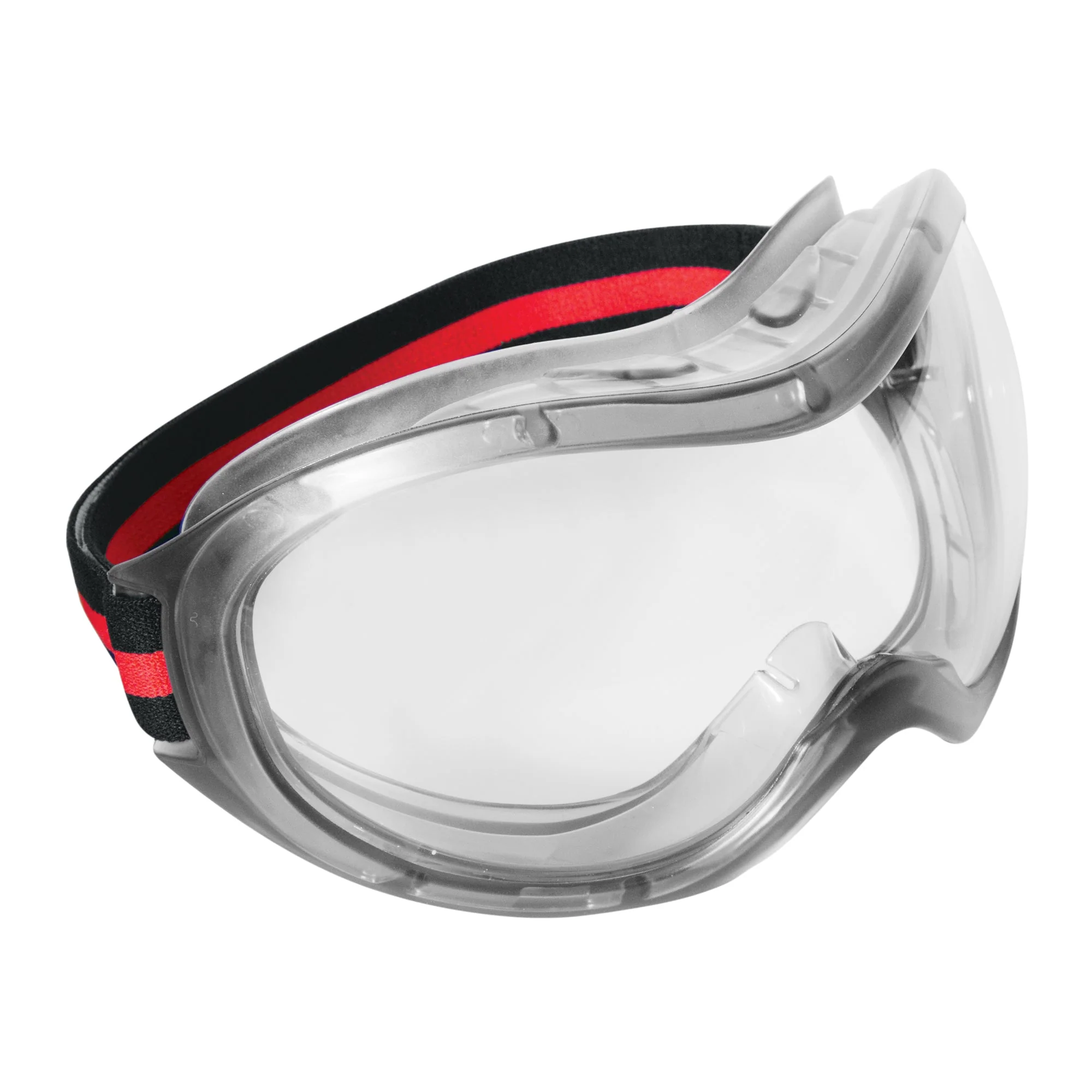 JSP Caspian Safety Goggles - Clear Anti-scratch/Anti-mist Lens - Black / Red Strap