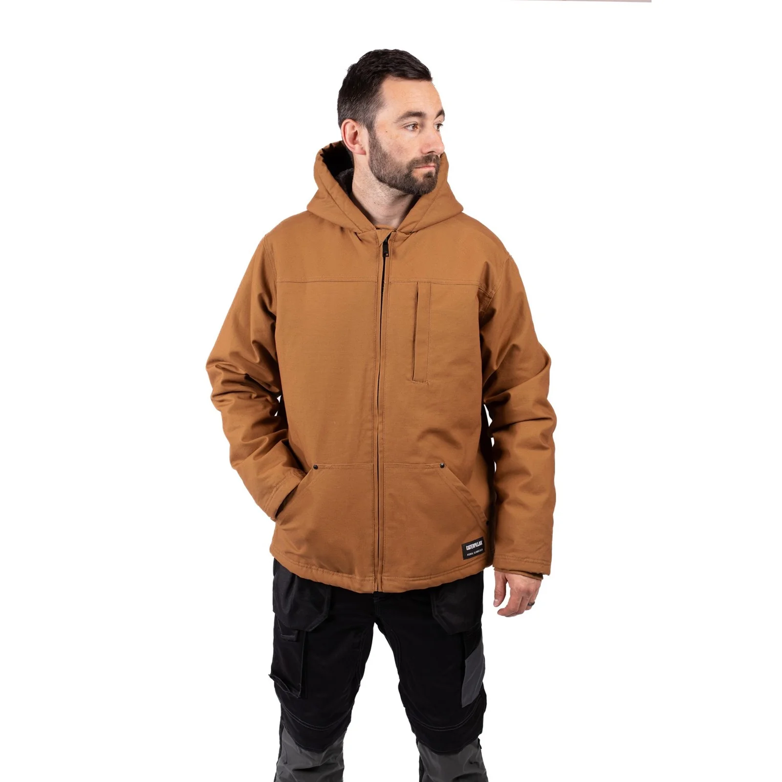 Caterpillar Hooded Sherpa Lined Jacket
