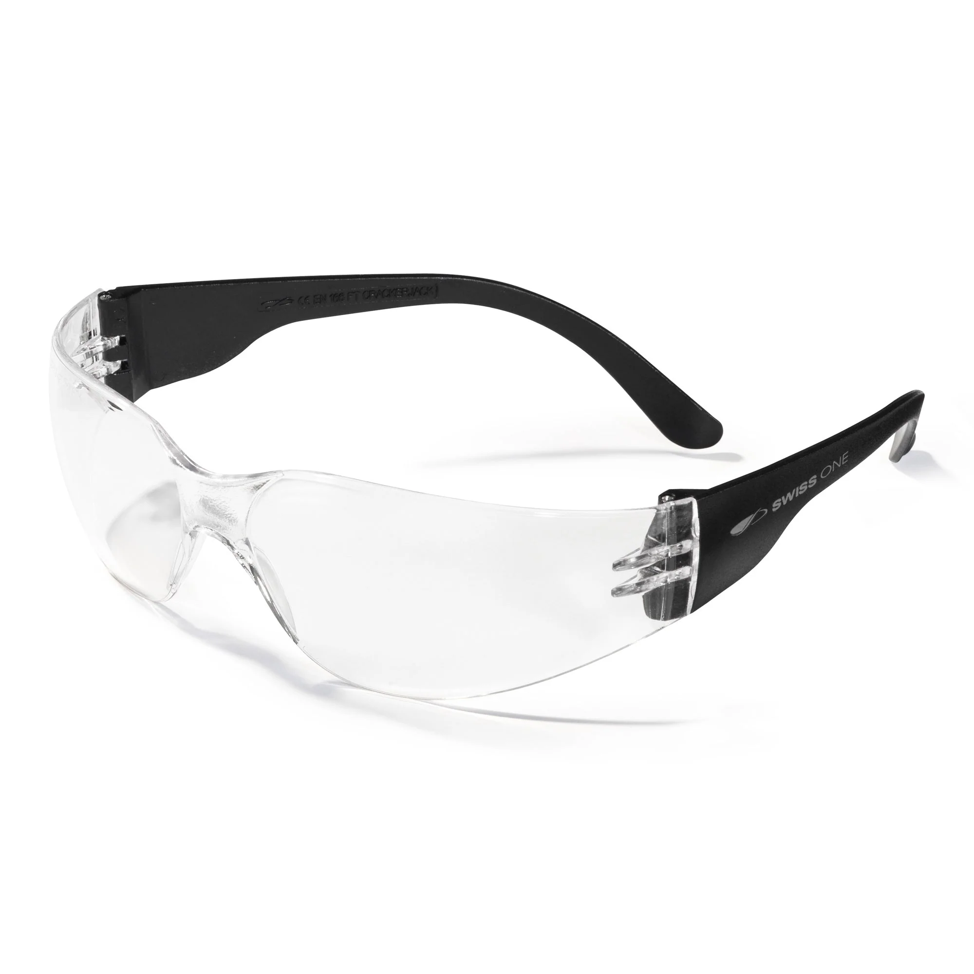 JSP Crackerjack Safety Specs - Clear Anti-scratch/Anti-mist Lenses - Black Frames