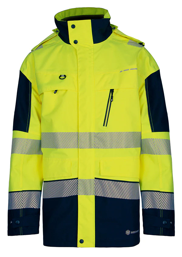 Deltic Beeswift Hi-Vis Two-Tone Ripstop Breathable And Waterproof Rail Jacket - Image 2