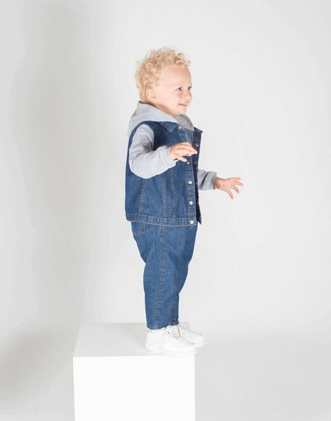 Larkwood Denim Jacket With Fleece Hood - LW750B
