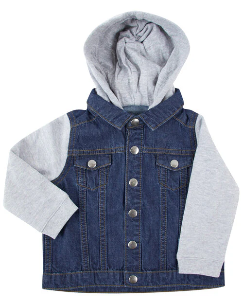 Larkwood Denim Jacket With Fleece Hood - LW750B - Image 2