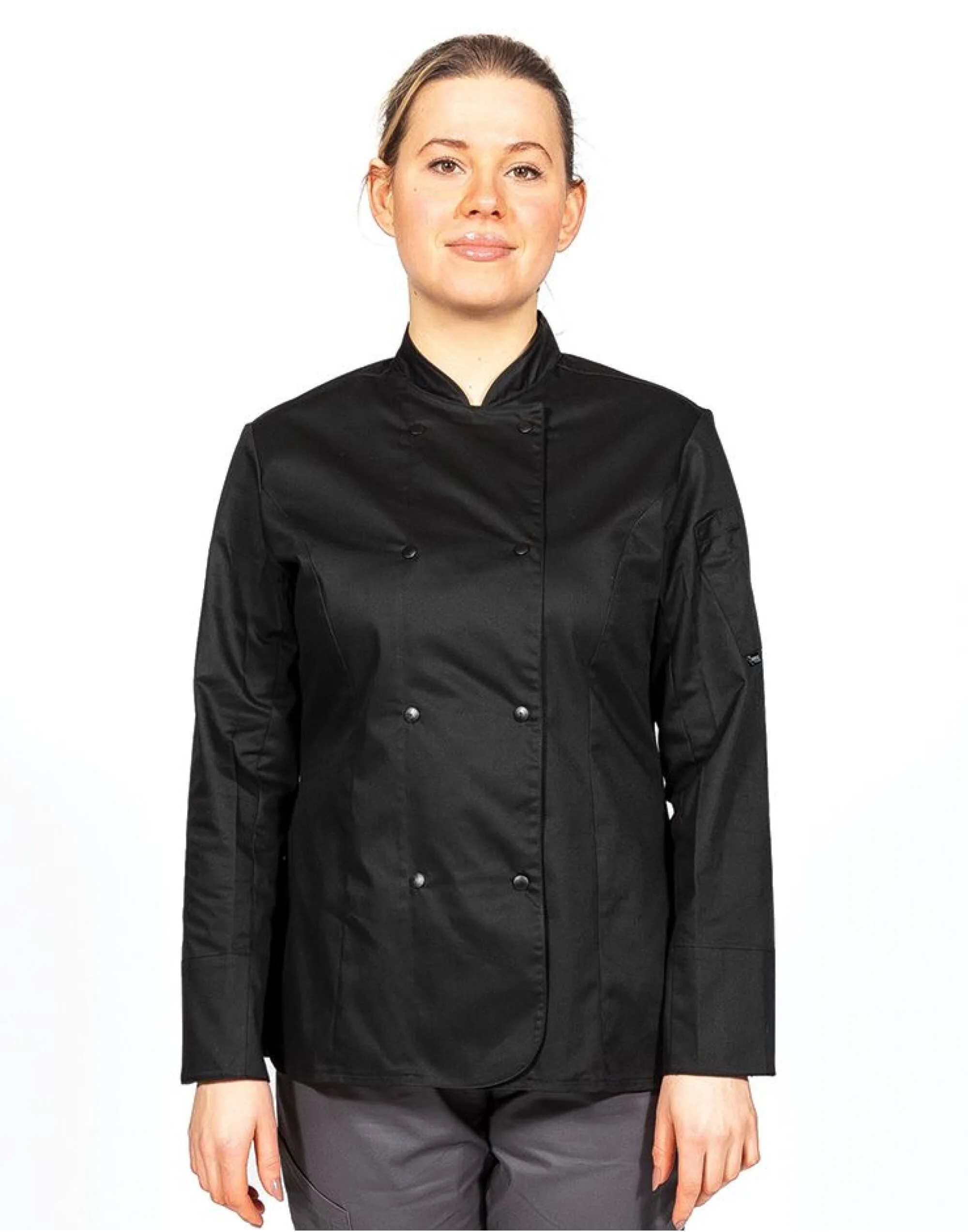 Dennys Ladies' Long Sleeve Fitted Chef'S Jacket - Image 3