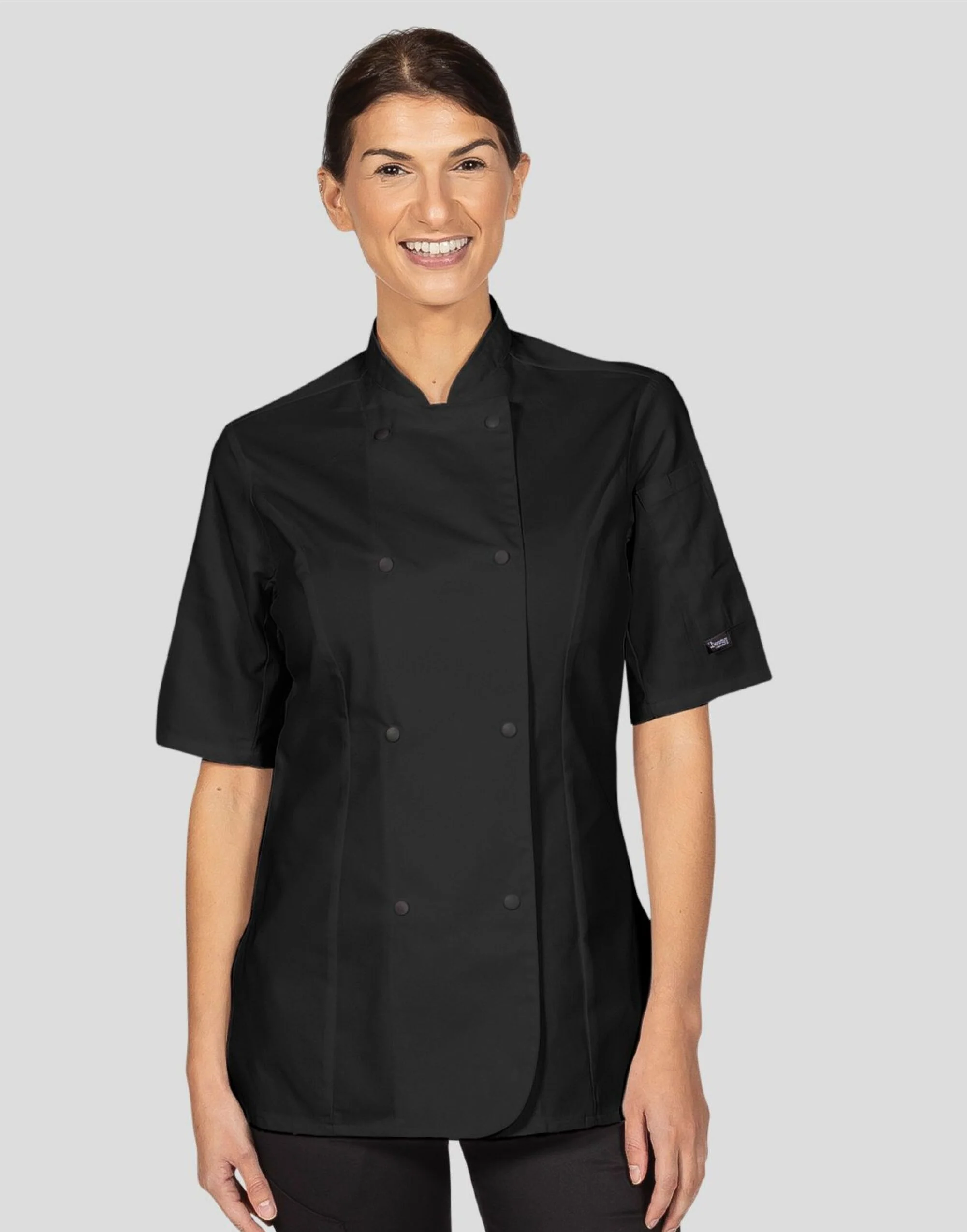 Dennys Ladies' Short Sleeve Fitted Chef'S Jacket - Image 2