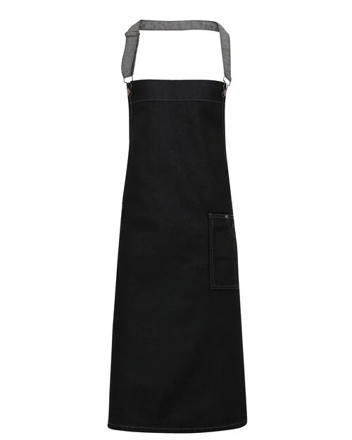 Premier Workwear District Waxed Look Denim Bib Apron - PR134M - Image 2
