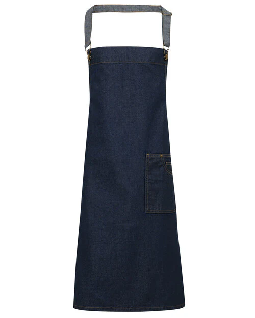 Premier Workwear District Waxed Look Denim Bib Apron - PR134M - Image 3