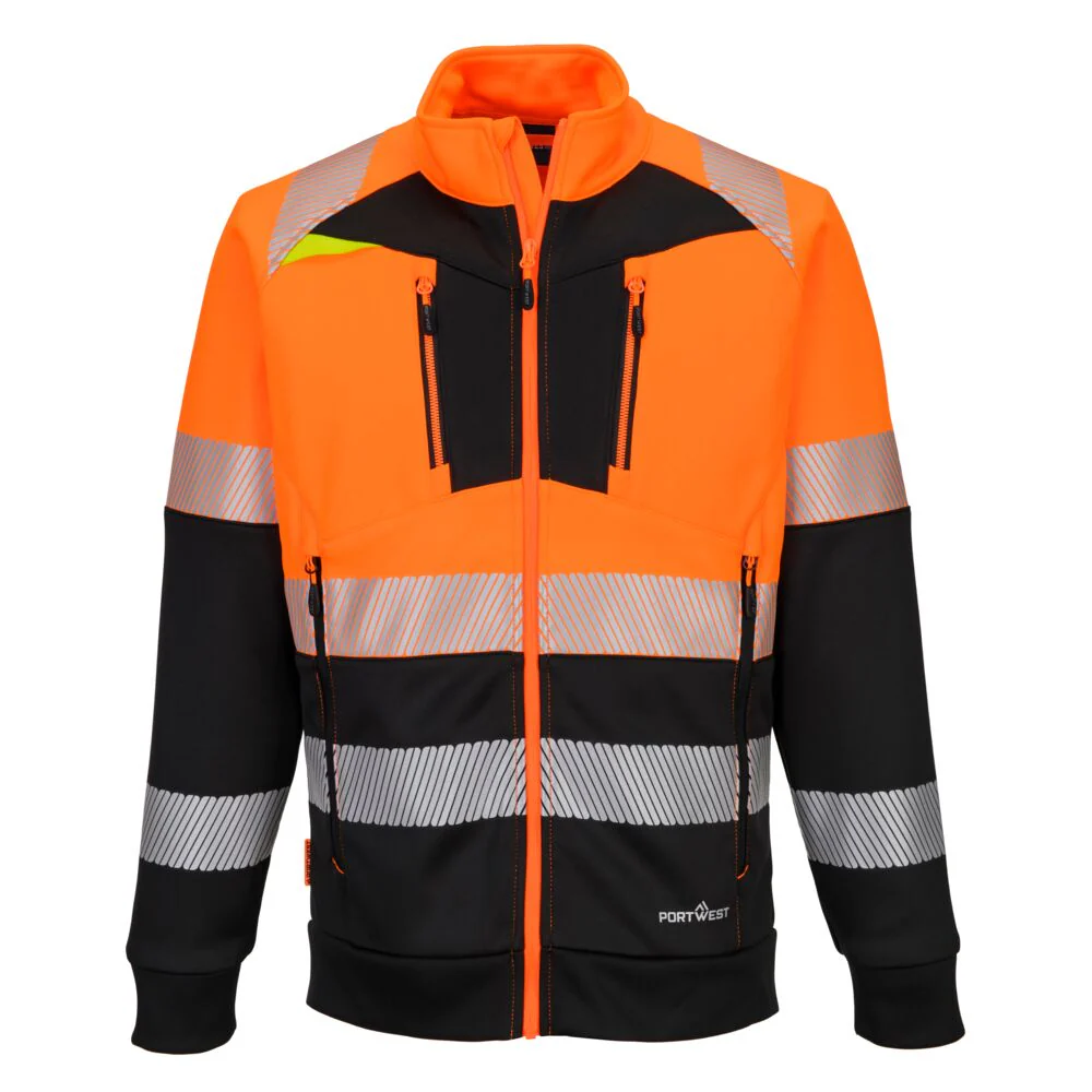 Portwest DX4 Hi-Vis Class 1 Funnel Neck Zipped Sweatshirt - Image 3