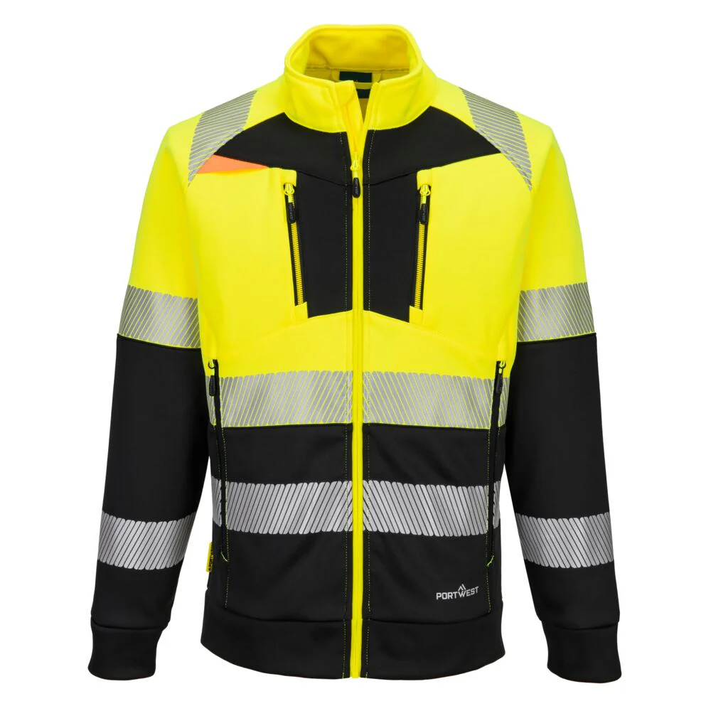 Portwest DX4 Hi-Vis Class 1 Funnel Neck Zipped Sweatshirt - Image 4