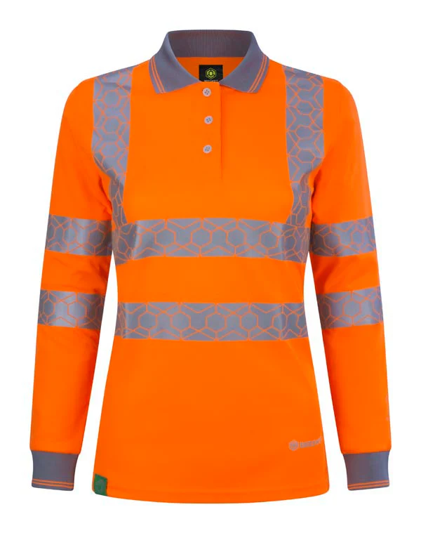 Envirowear Ewear Recyclable Womens Hi Vis L/S Polo Shirt