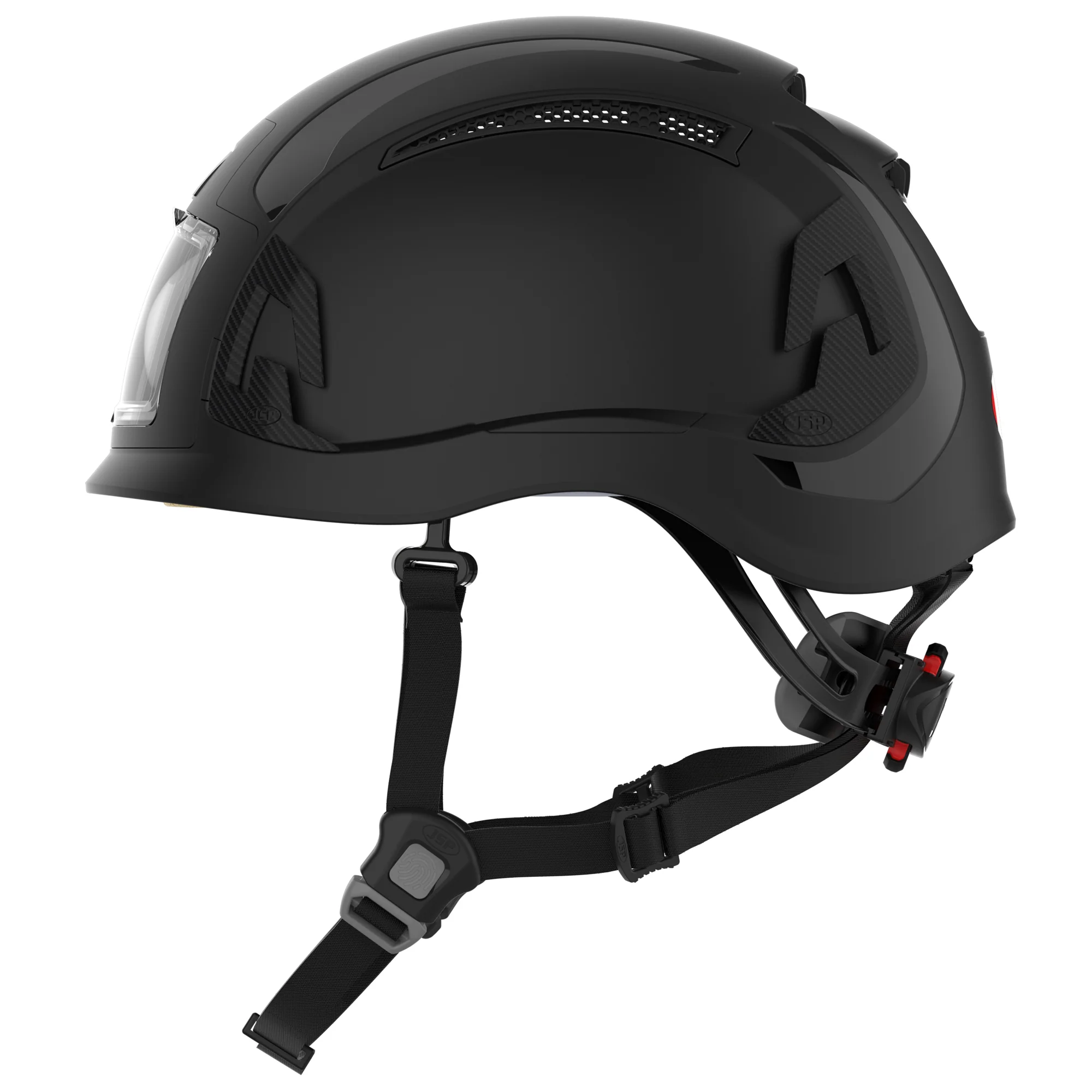 JSP EVO ALTA Baseworker Safety Helmet - Wheel Ratchet - Vented - ID Card Holder - Black - Image 3