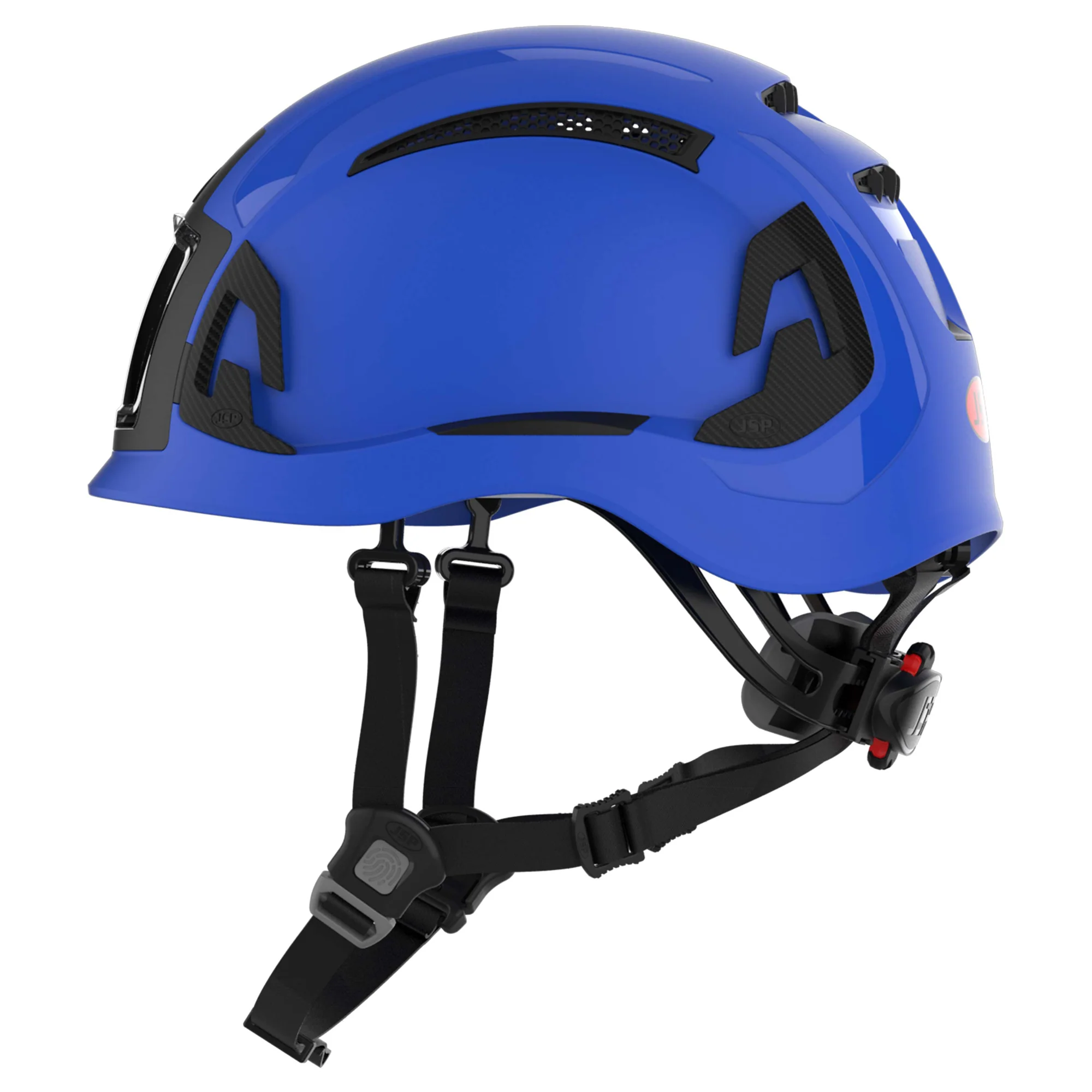 JSP EVO ALTA Baseworker Safety Helmet - Wheel Ratchet - Vented - ID Card Holder - Blue - Image 3