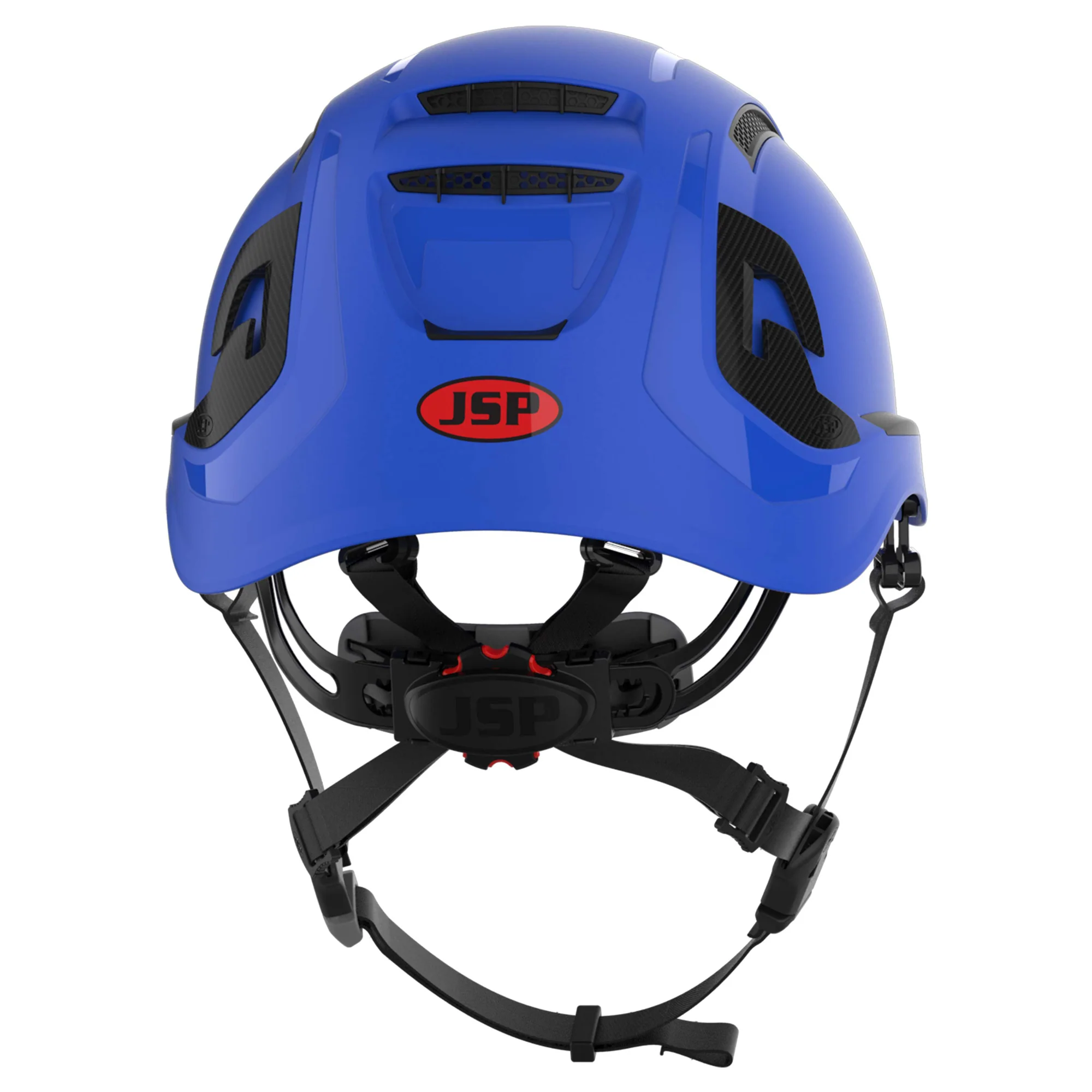 JSP EVO ALTA Baseworker Safety Helmet - Wheel Ratchet - Vented - ID Card Holder - Blue - Image 4