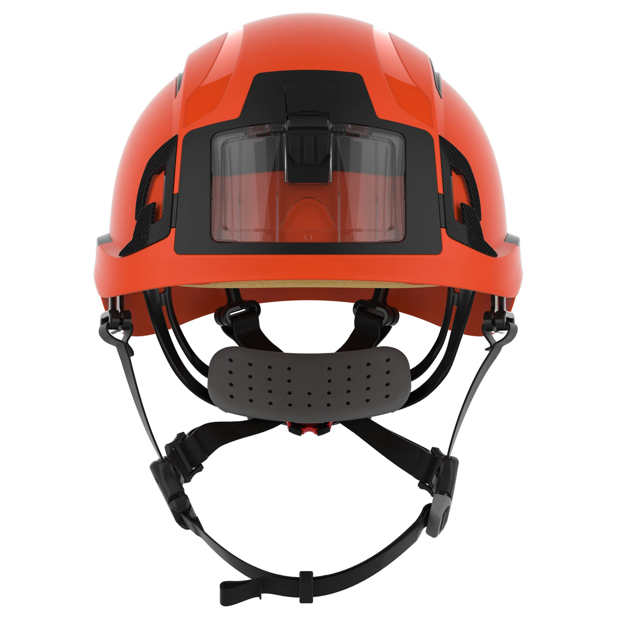 JSP EVO ALTA Baseworker Safety Helmet - Wheel Ratchet - Vented - ID Card Holder - Orange - Image 2