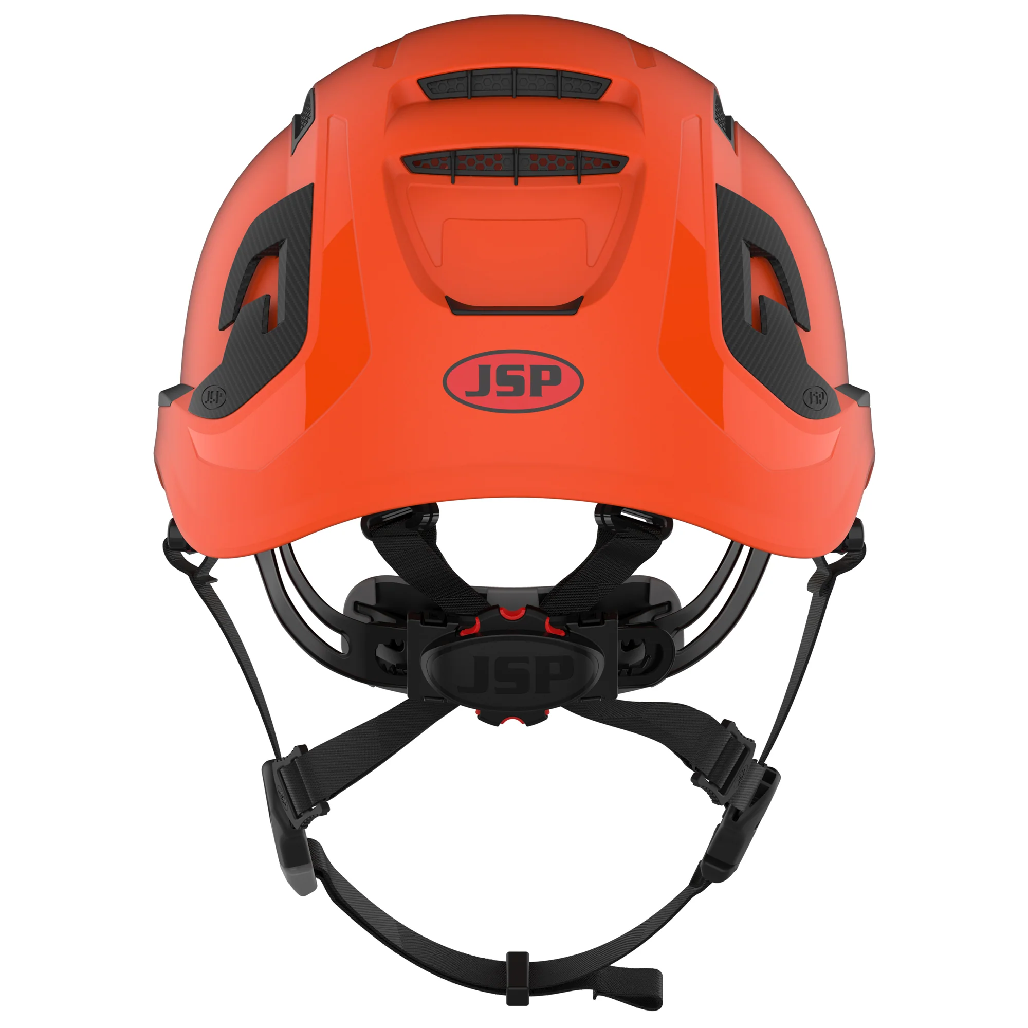 JSP EVO ALTA Baseworker Safety Helmet - Wheel Ratchet - Vented - ID Card Holder - Orange - Image 4