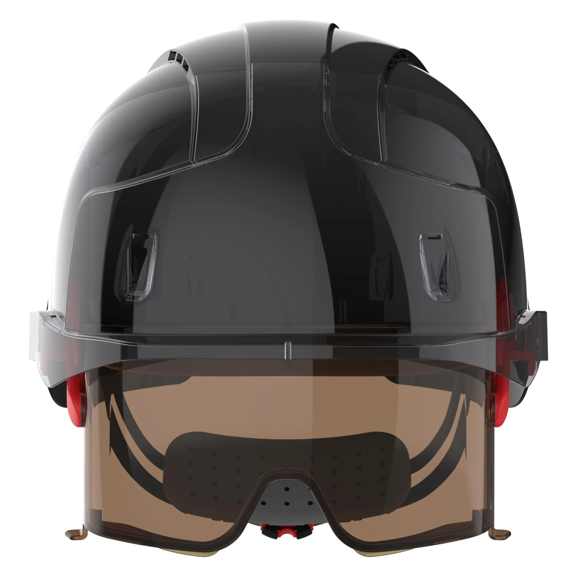 JSP EVO VISTAlens Safety Helmet - Indoor / Outdoor - Wheel Ratchet - Black / Smoke - Image 2