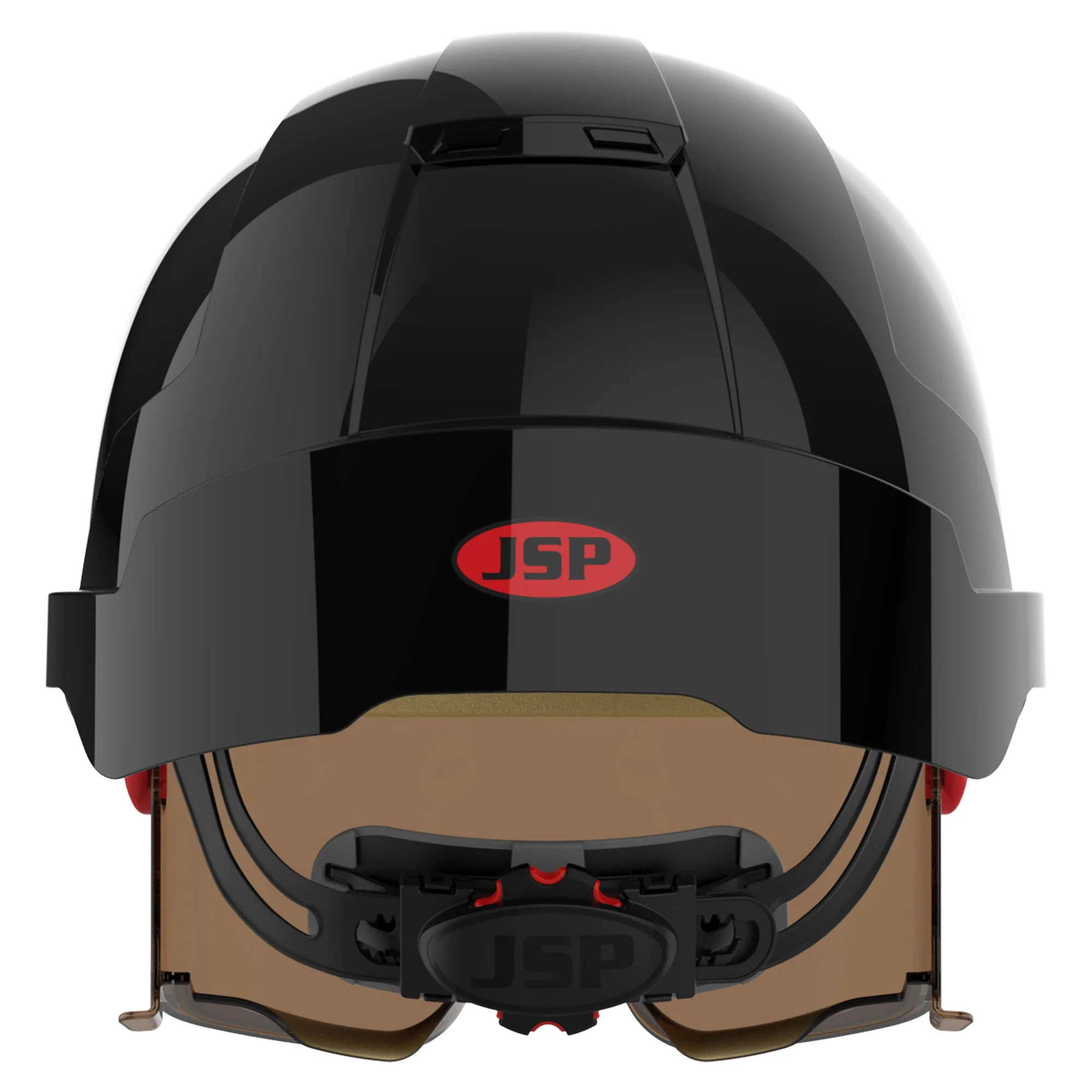 JSP EVO VISTAlens Safety Helmet - Indoor / Outdoor - Wheel Ratchet - Black / Smoke - Image 4
