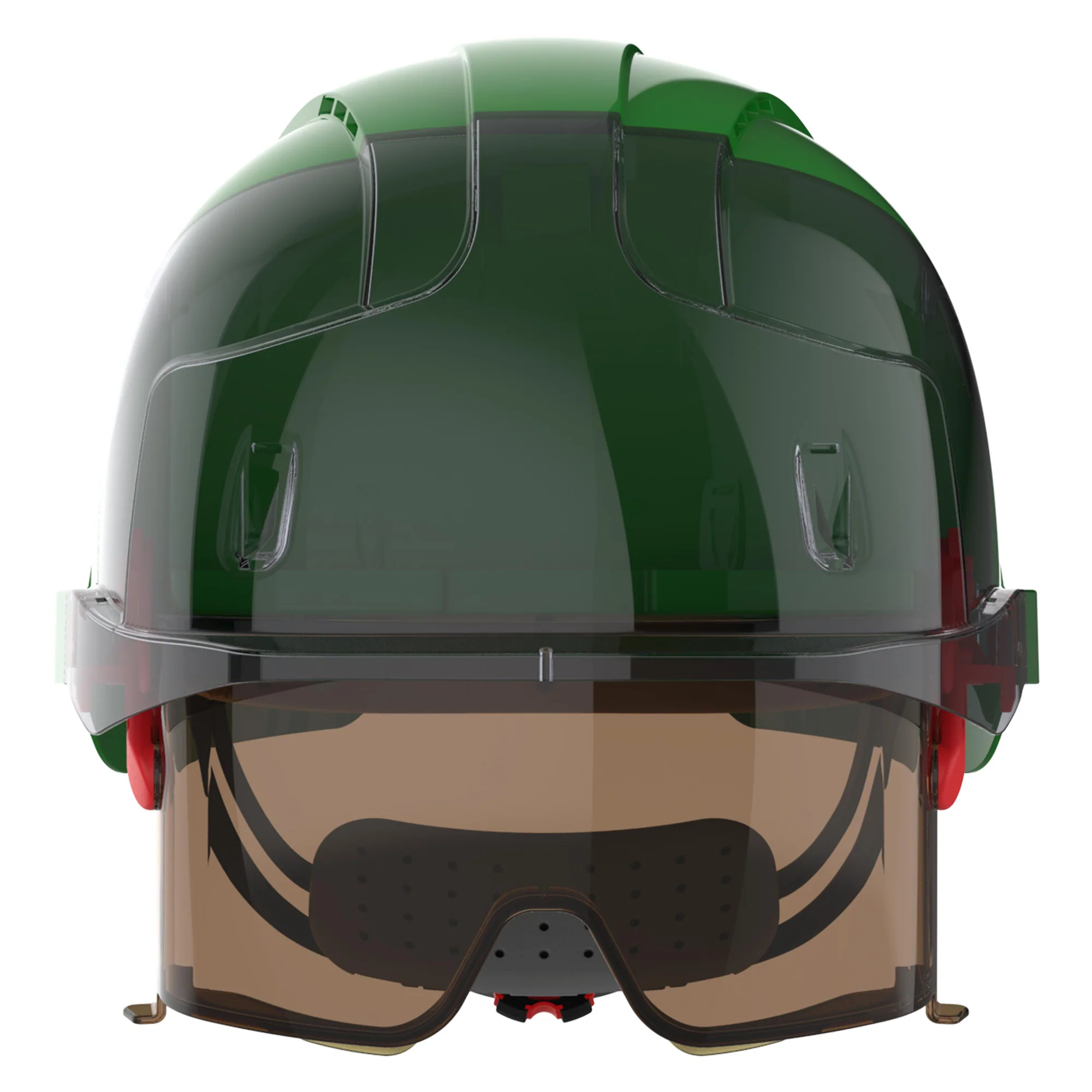JSP EVO VISTAlens Safety Helmet - Indoor / Outdoor - Wheel Ratchet - Green / Smoke - Image 2
