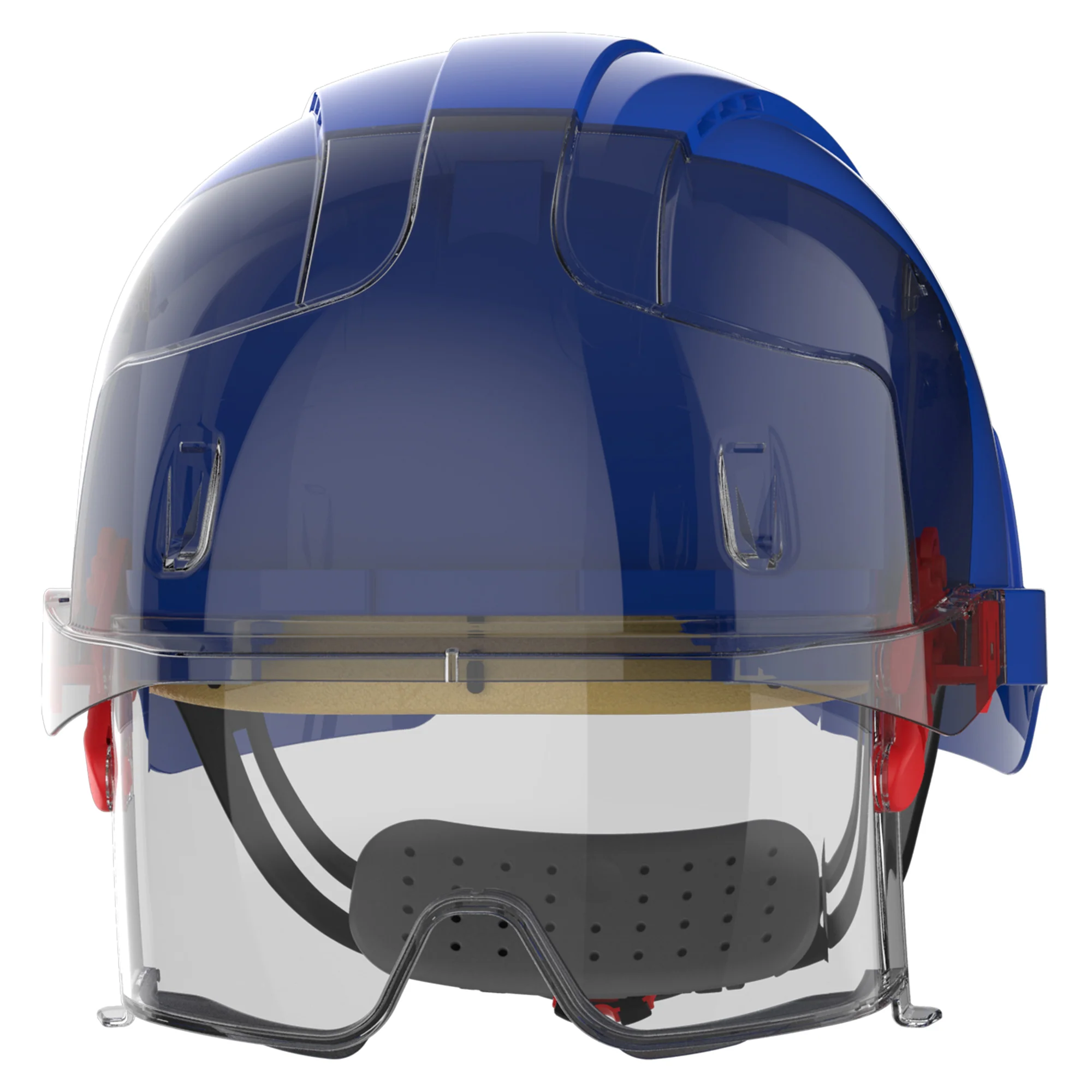 JSP EVO VISTAlens Safety Helmet with Integrated Eyewear - Blue / Smoke - Image 2