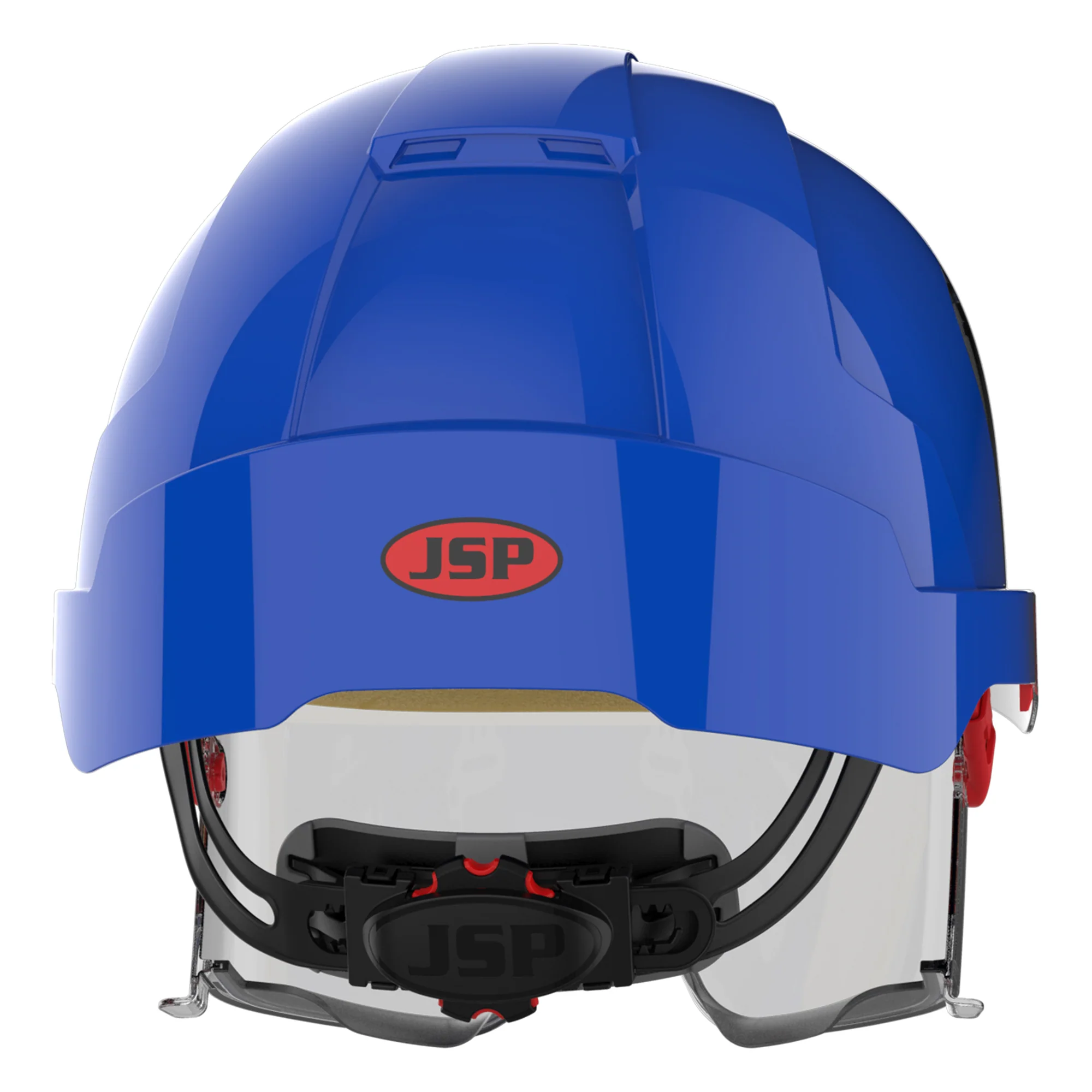JSP EVO VISTAlens Safety Helmet with Integrated Eyewear - Blue / Smoke - Image 4