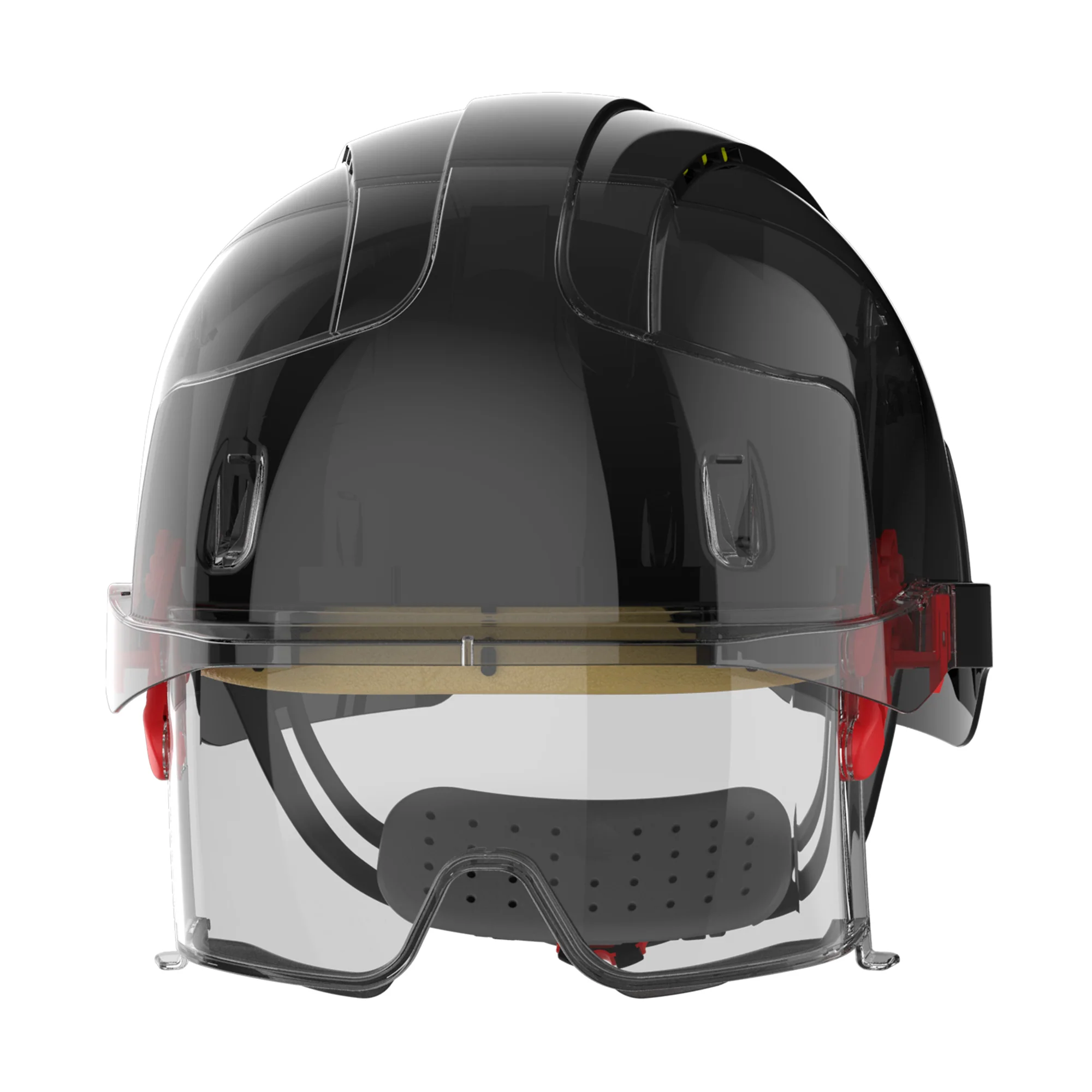 JSP EVO VISTAlens Safety Helmet with Integrated Eyewear - Vented - Black / Smoke - Image 2