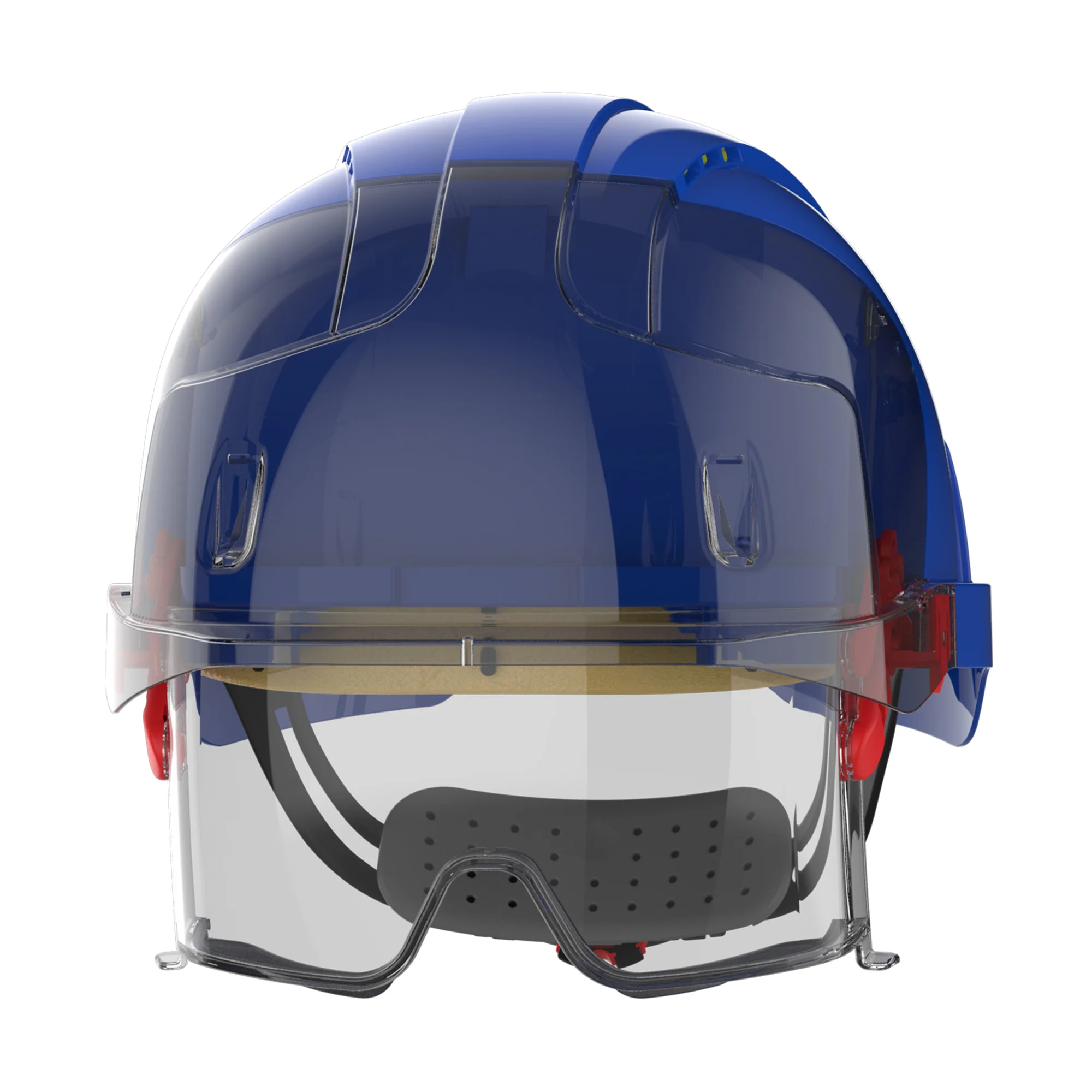 JSP EVO VISTAlens Safety Helmet with Integrated Eyewear - Vented - Blue / Smoke - Image 2