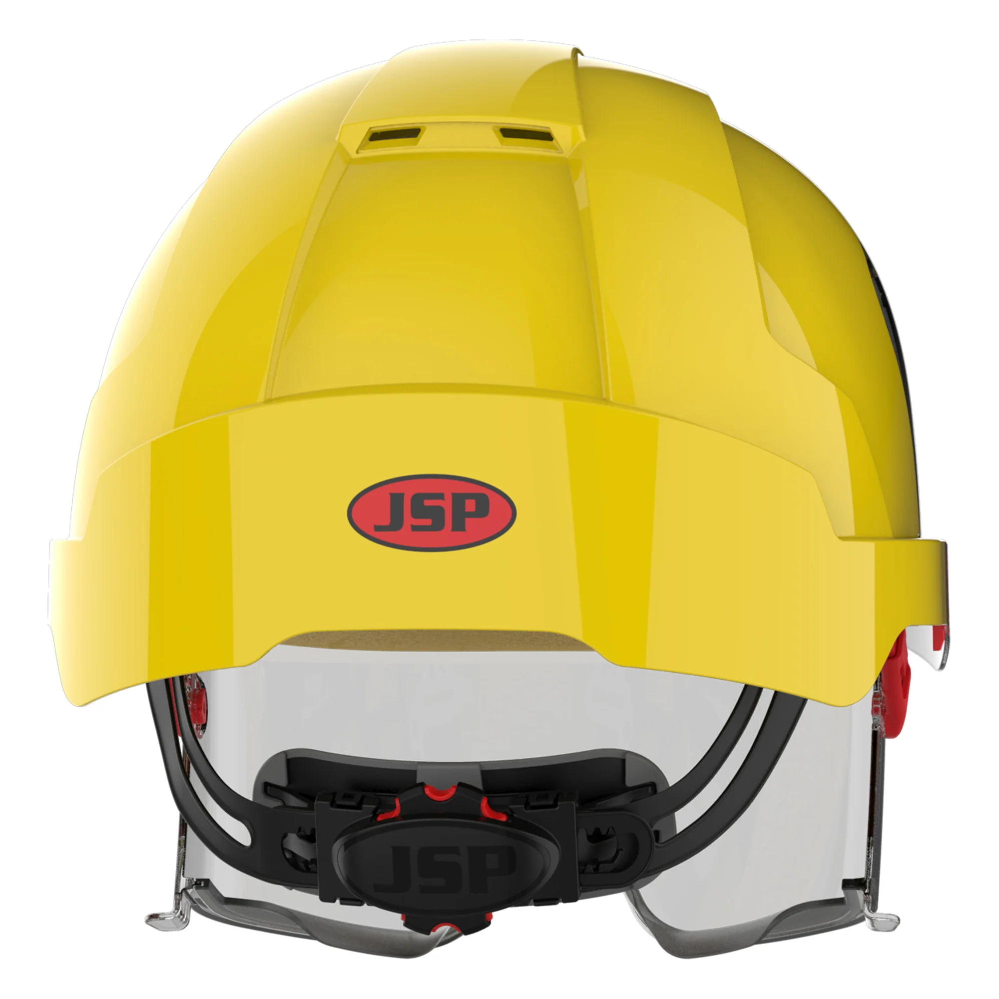 JSP EVO VISTAlens Safety Helmet with Integrated Eyewear - Vented - Yellow / Smoke - Image 4