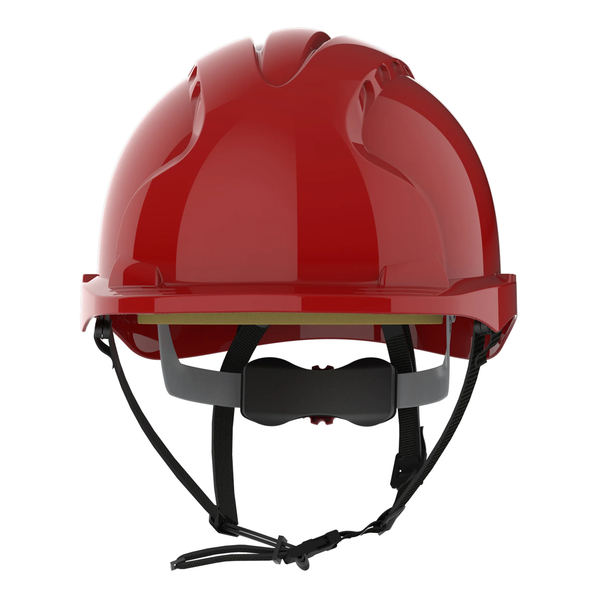 JSP EVO3 Linesman Safety Helmet - Micro Peak - Wheel Ratchet - Red - Image 2