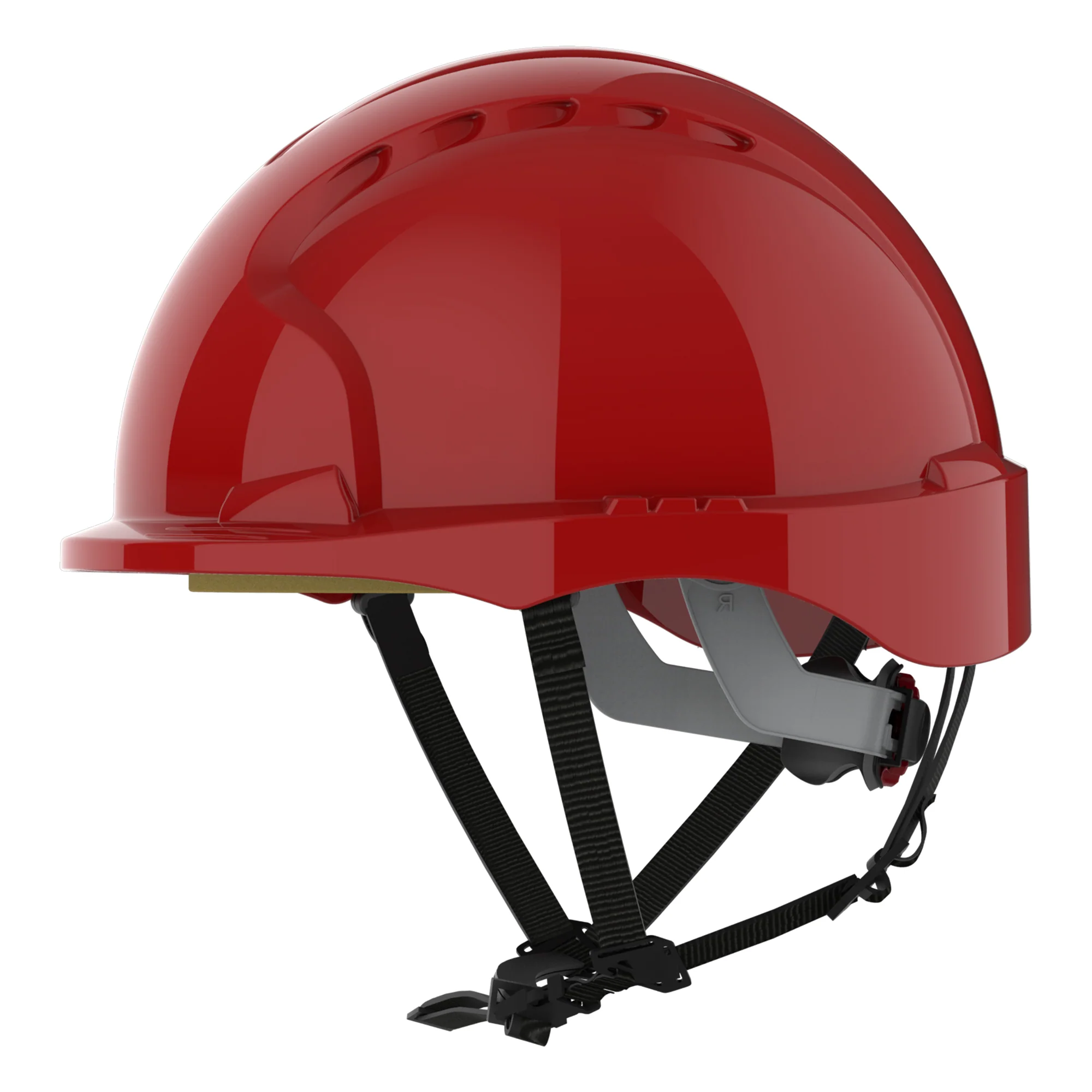 JSP EVO3 Linesman Safety Helmet - Micro Peak - Wheel Ratchet - Red - Image 3