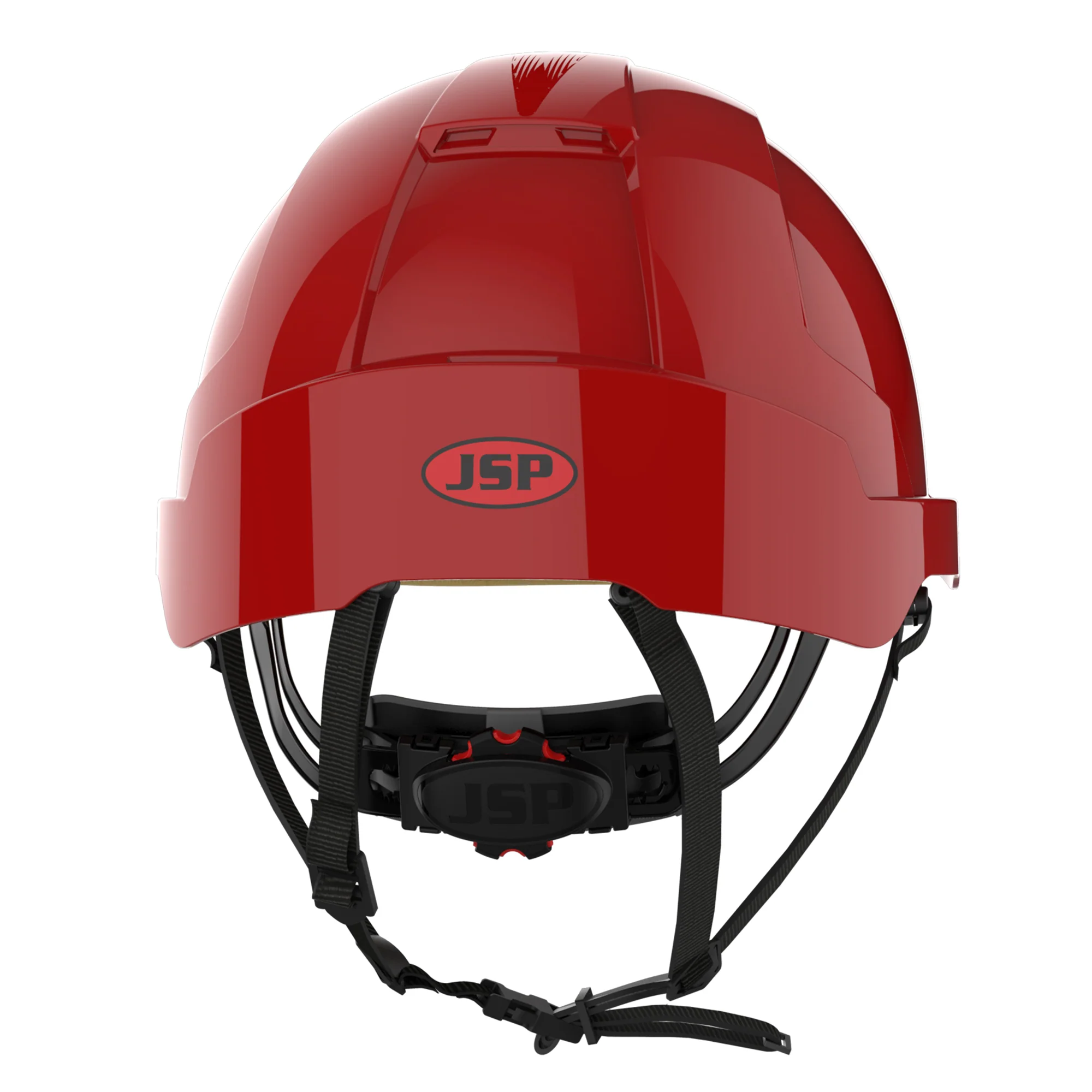 JSP EVOLite Micro Peak Linesman Safety Helmet - Wheel Ratchet - Red - Image 4