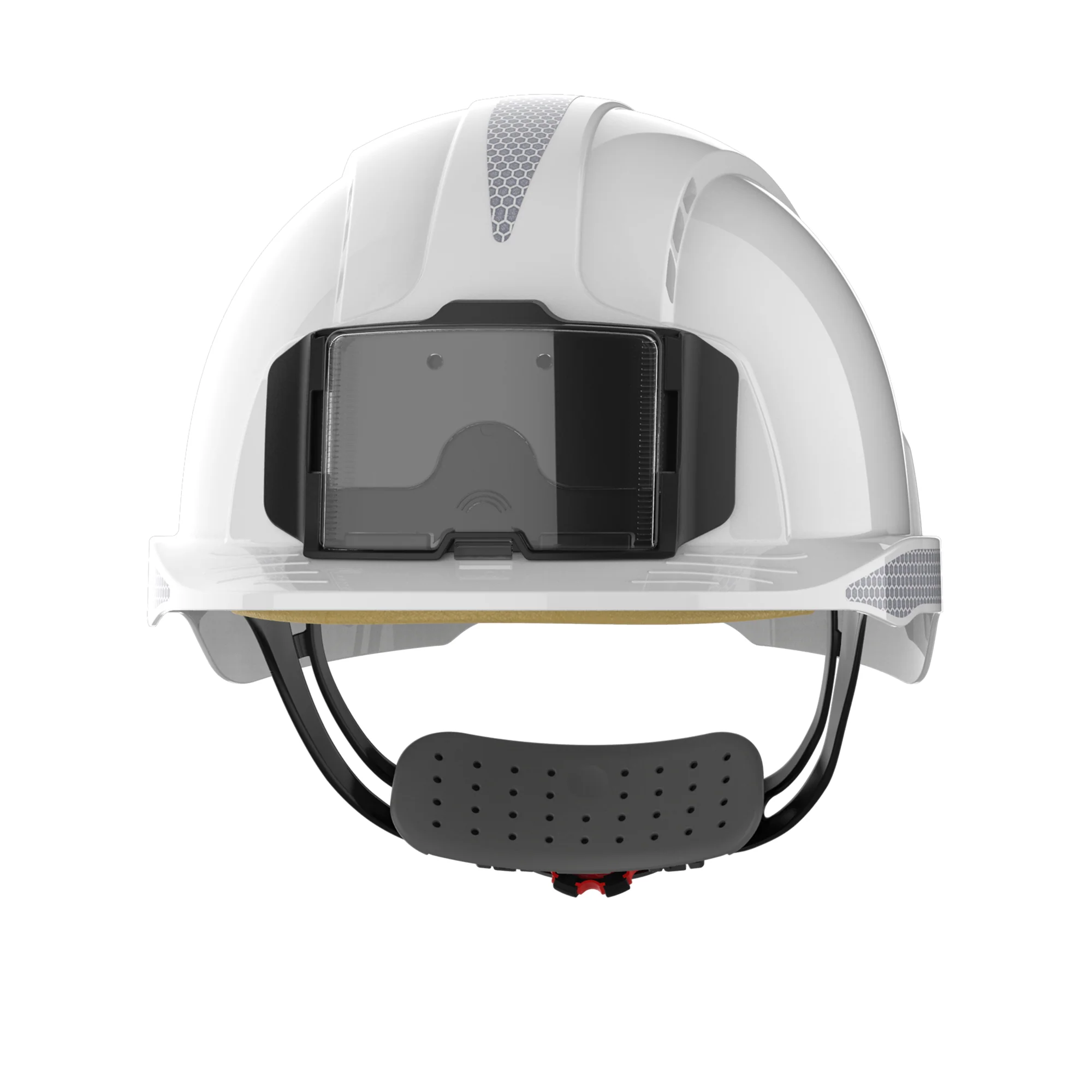 JSP EVOLite Safety Helmet - Reflective CR2 Decals and ID Card Holder / Lamp Bracket - White - Image 2