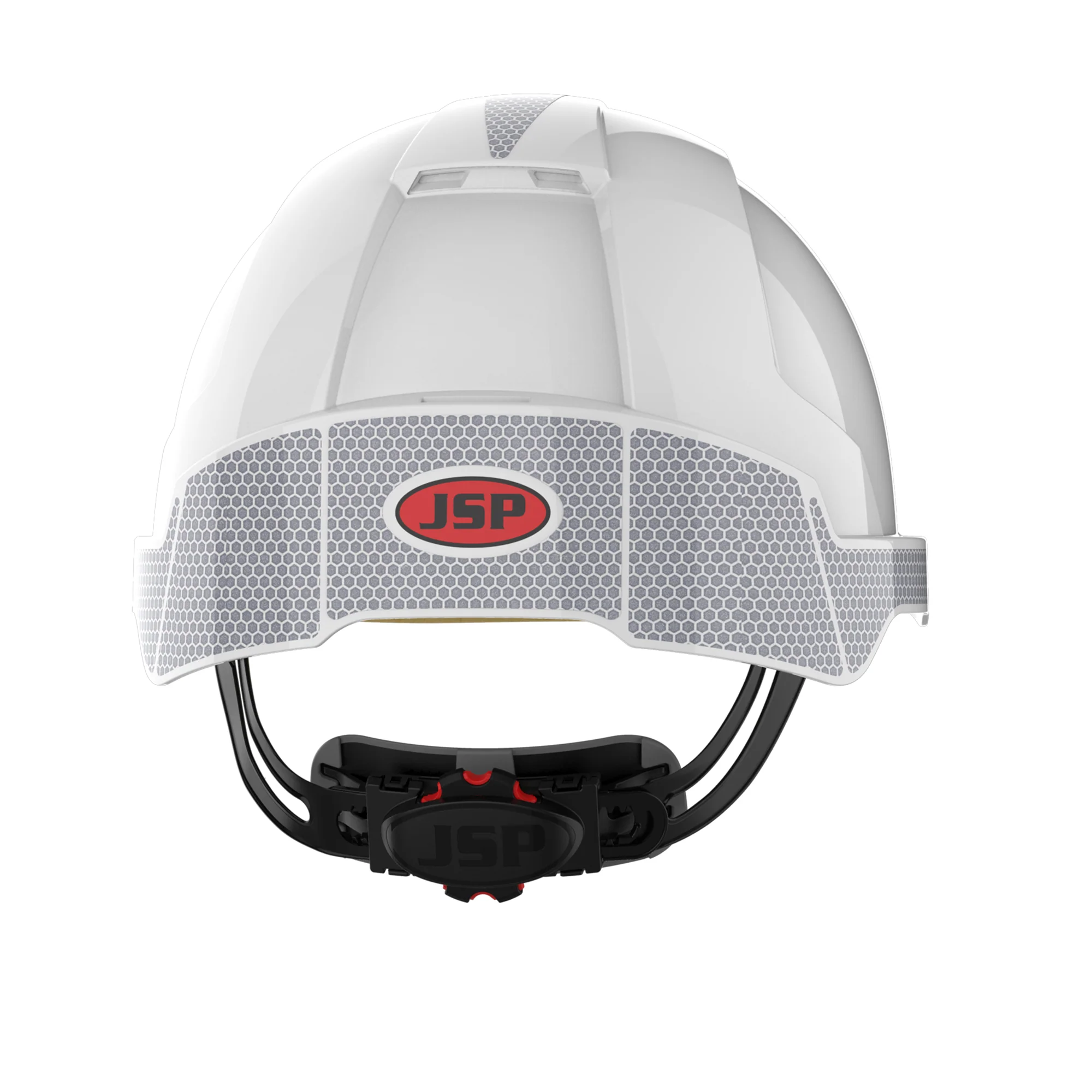 JSP EVOLite Safety Helmet - Reflective CR2 Decals and ID Card Holder / Lamp Bracket - White - Image 4