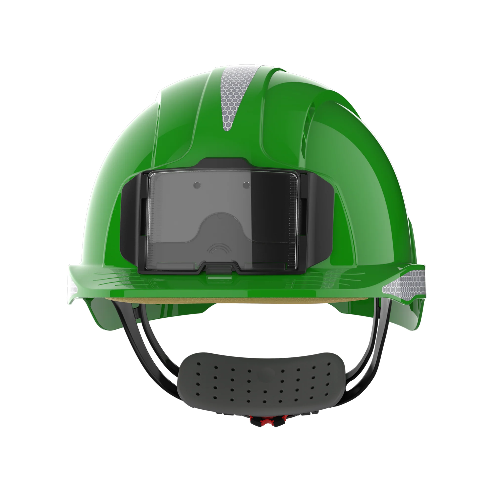 JSP EVOLite Safety Helmet with CR2 Decals and ID Card Holder / Lamp Bracket - Green - Image 2