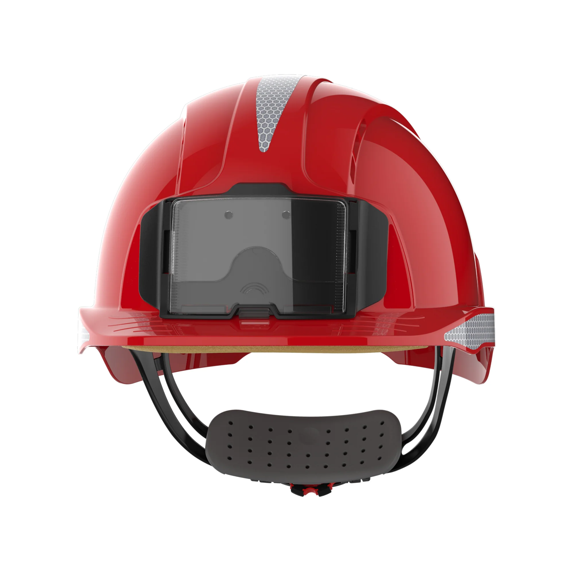 JSP EVOLite Safety Helmet with CR2 Decals and ID Card Holder / Lamp Bracket - Red - Image 2
