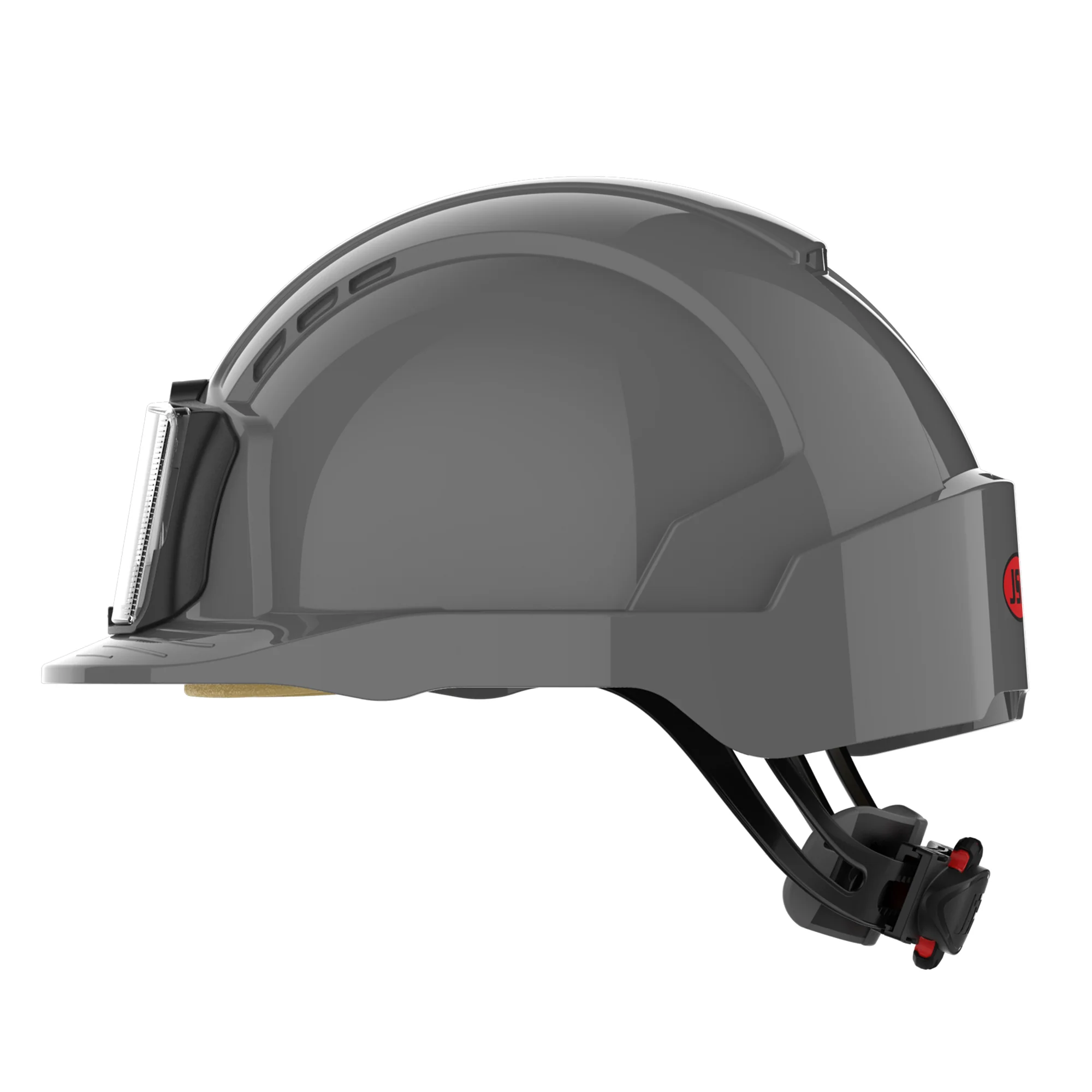 JSP EVOLite Safety Helmet with ID Card Holder / Lamp Bracket - Grey - Image 3